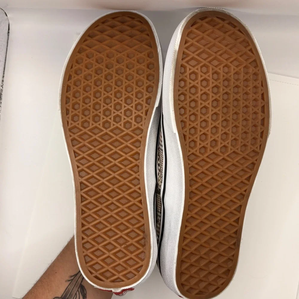 Vans Classic Slip-On Glen Plaid Floral Embroidery Sneakers Womens 7 Mens 5.5 - Picture 5 of 6
